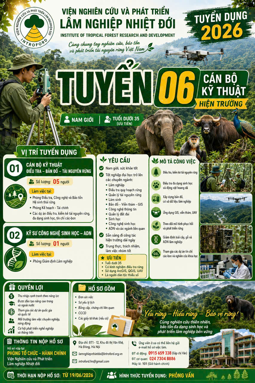 TUYỂN DỤNG KỸ THUẬT HIỆN TRƯỜNG VÀ KỸ SƯ CÔNG NGHỆ SINH HỌC